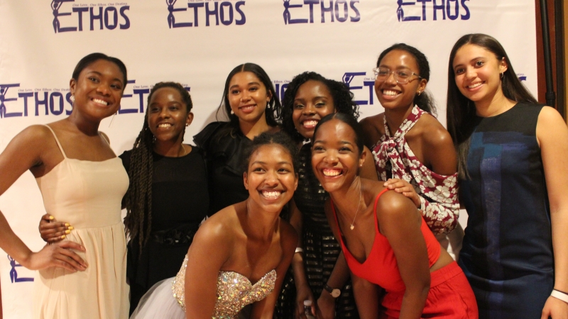 Student posing for the Ethos gala