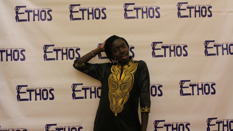 Student posing for the ethos gala