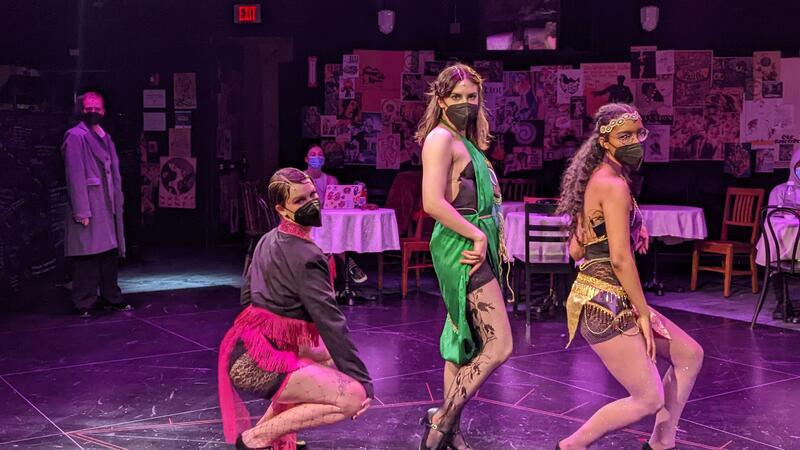 Cabaret dancers on stage