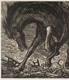 Leopoldo Méndez, El Bruto (The Brute) from the series Rio Escondido (Hidden River), 1948. Linocut, Gift of Margaret S. Travers (Margaret Strauss, Class of 1966), 2001.67.1