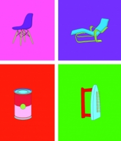 Michael Craig-Martin, Art & Design, 2012 Set of 10 screen prints on Somerset Tub-Sized Satin 410gsm paper Paper and image 100.0 x 45.3 cm (each) .  Gift of Mary Norton ‘54, Judith Phinney ‘63, Joan Hass ‘66, Susie Bennet ‘59, Nan Tull ‘59, Christine Reese ‘88, Cathryn Griffith ‘88, Fran Schulman ‘75, and Janet Diederichs ’50 in honor of the Friends of Art 50th Anniversary Trip to London.