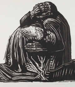 Käthe Kollwitz. The Parents (plate 3) from the portfolio “War,” 1923.  Sheet: 18 x 22 in. (45.7 x 55.9 cm).  Museum purchase, Marjorie Schechter Bronfman ’38 and Gerald Bronfman Endowment for Works on Paper.  2014.127.3