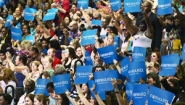 Volunteers at an Obama for America rally