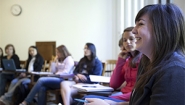 Wellesley students taking a class. 