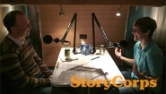 Professor Bryan Burns and Kaylie Cox ’18 record a StoryCorps Interview