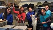 Students in the newly renovated Wellesley Student Aid Society Clothes Closet