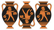Humor Piece by Recent Grad Published in the New Yorker An orange and black drawing of a Grecian urn with a modern day scene
