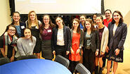 Athlete Students and Alumnae at a recent networking dinner