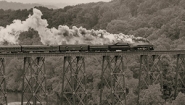 Historic photo of train traveling across the United States
