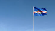 cape verde flag against blue sky