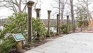 Pillars from Wellesley’s old College Hall stand in Tower Court