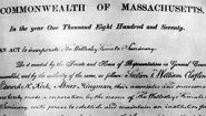 detail, Wellesley 1870 charter document