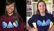 Adeline Lee and Brittany Lamon-Paredes in Phi Delta Phi shirts