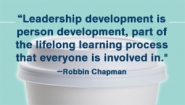 graphic quote: Leadership development is person development, part of the lifelong learning process that everyone is involved in.