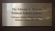 Plaque: The Edward A. Stettner Political Science Library