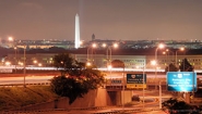 Pentagon building at night