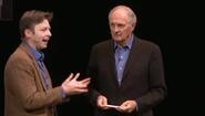 Bevil Conway talking to Alan Alda