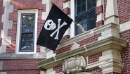 Jolly Roger flies above Beebe entrance