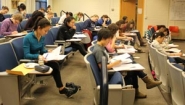 students taking exam