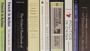spines of books showing titles