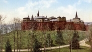colorized photo of College Hall before the fire