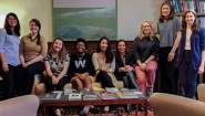 9 Daniels Fellows pose together in Provost's office