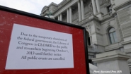 sign explaining closure of government buildings