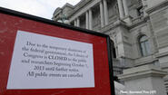 sign explaining closure of government buildings