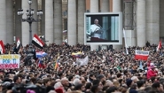 crowds greet new pope