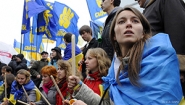 demonstrators in Kiev