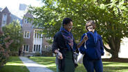 two students on wellesley's beautiful campus