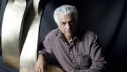 A photo of influential Iranian artist Parviz Tanavoli