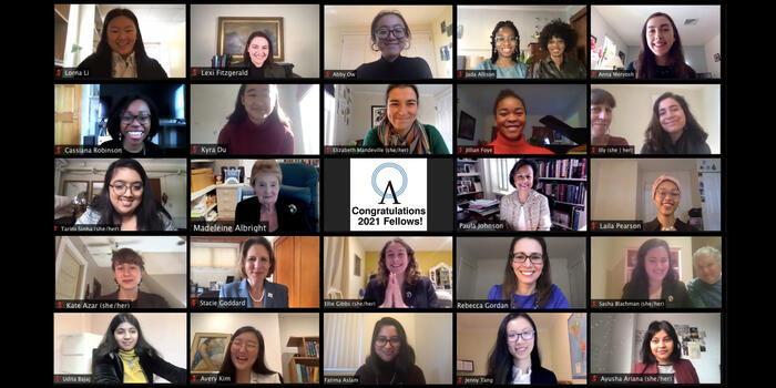 collage of zoom view of albright fellows