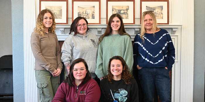 Six Davis Scholars pose for a photo.