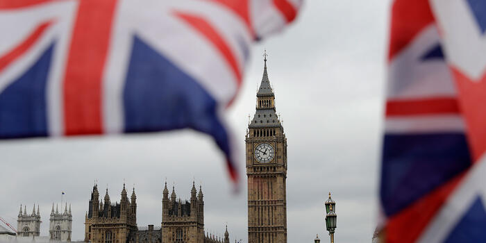 Big ben and the UK flag