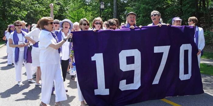 Members of the class of 1970 during their reunion.
