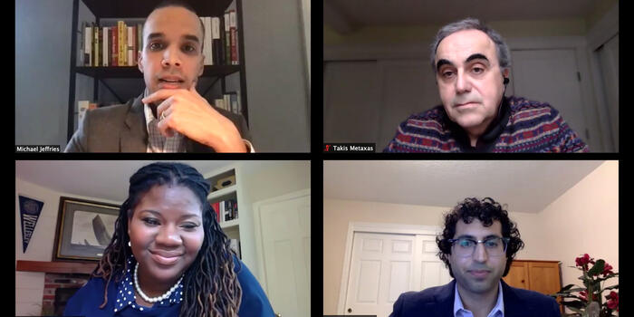 Michael Jeffries, Takis Metaxes, Kellie Carter Jackson, Maneesh Arora