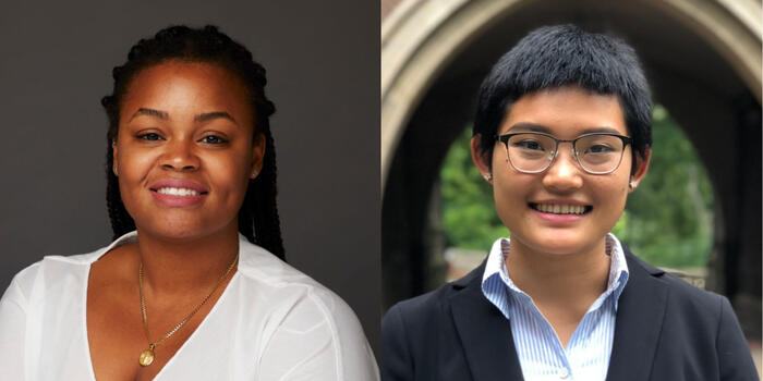 Withney Barthelemy ’20 and Yi Chen ’18