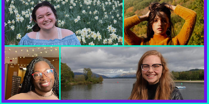A grid showing four students who are participating in this year's Ruhlman Conference—all head shots.