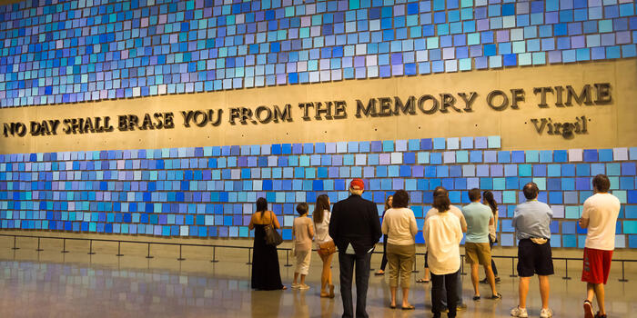 Visitors at the 9/11 Memorial Museum in New York City