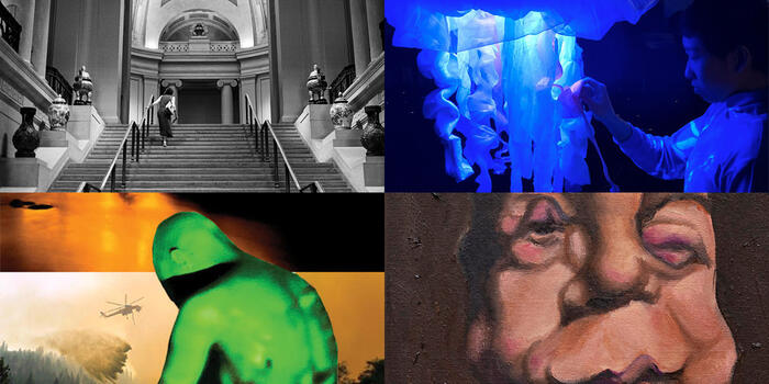 collage of student art work