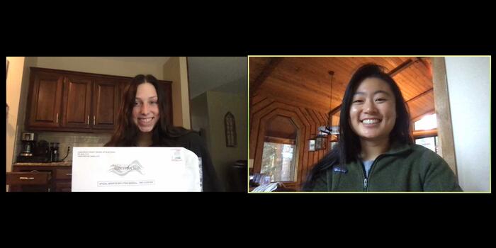 Tiffany Shou ’22 and Izzy Seebold ’22