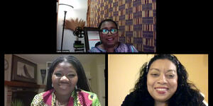 Liz Miranda ’02, Callie Crossley, Kellie Carter Jackson