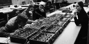 Students at work in a computer science class. May 3