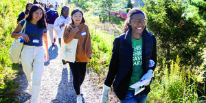 Courtney Streett ’09 gave a tour of the Edible Ecosystem Teaching Garden.