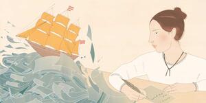 an illustration of Emily Dickinson