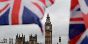 Big ben and the UK flag