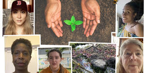 photo collage of people reading poety