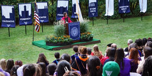 president johnson addresses convocation