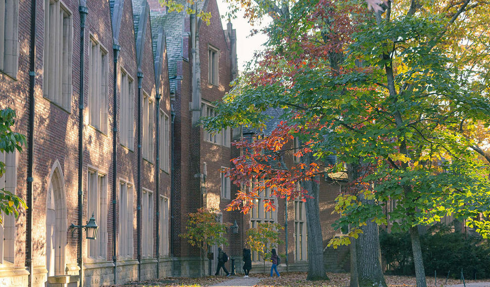 Wellesley College campus in golden light